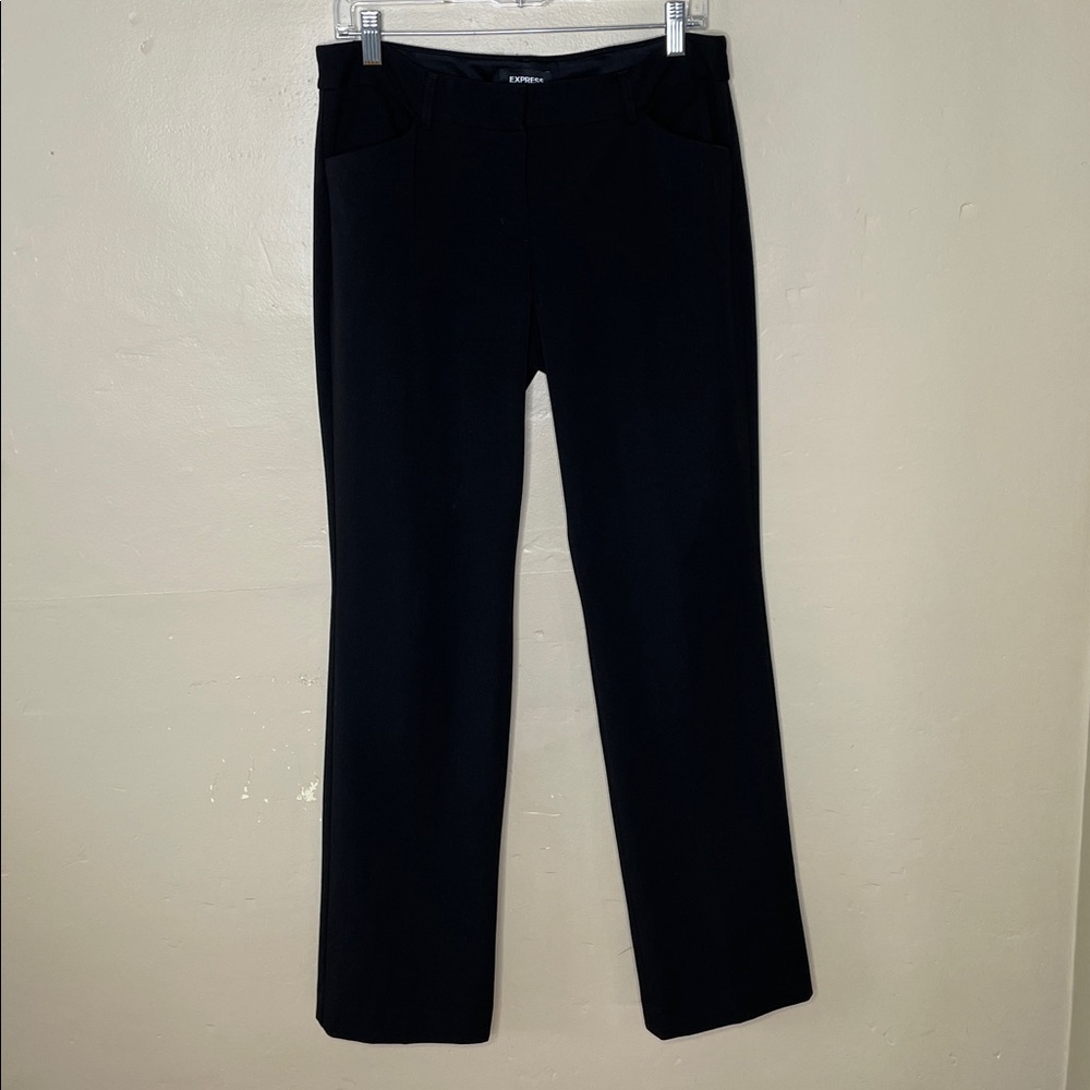 EXPRESS Black Trouser Pants Stretch EDITOR BARELY BOOT Low Rise Career 8R - Picture 10 of 11